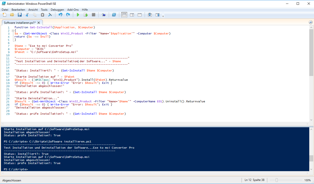 Msiexec in powershell